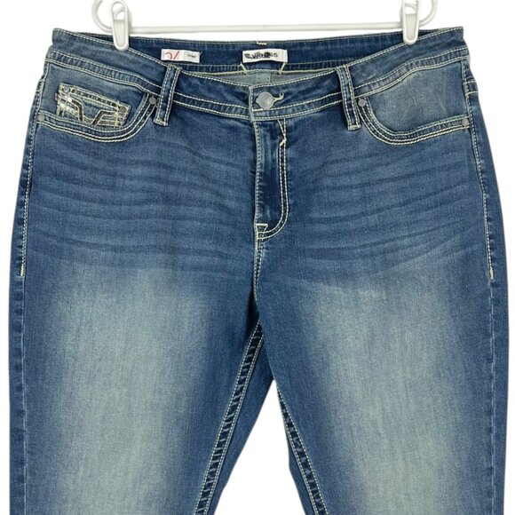 Vigoss Women's Distressed Stretch Skinny Blue Denim Jeans Plus Sz 22 NWOT - Picture 3 of 12
